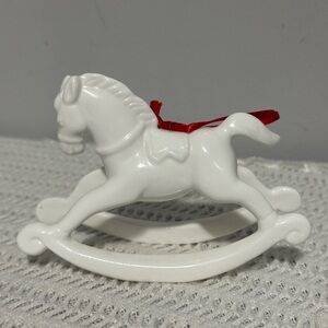 Department 56 White and Red Rocking Horse ornament